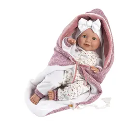 Llorens 74040 NEW BORN - mrkací realistická panenka miminko se zvuky a měkkým látkovým tělem - 42 cm / od 3 let