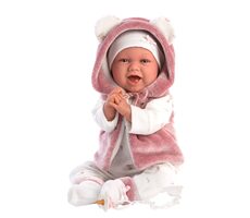 Llorens 74070 NEW BORN - realistická panenka miminko se zvuky a měkkým látkovým tělem - 42 cm / od 3 let
