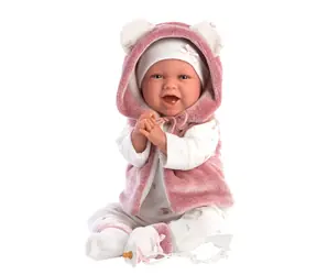 Llorens 74070 NEW BORN - realistická panenka miminko se zvuky a měkkým látkovým tělem - 42 cm / od 3 let