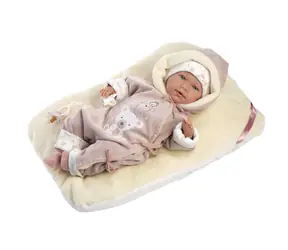 Llorens 74106 NEW BORN - realistická panenka miminko se zvuky a měkkým látkovým tělem - 42 cm / od 3 let