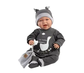 Llorens 74107 NEW BORN - realistická panenka miminko se zvuky a měkkým látkovým tělem - 42 cm / od 3 let