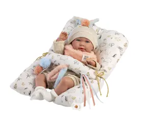 Llorens 74128 NEW BORN - realistická panenka miminko se zvuky a měkkým látkovým tělem - 42 cm / od 3 let