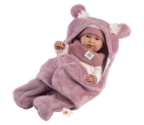 Llorens 74130 NEW BORN - realistická panenka miminko se zvuky a měkkým látkovým tělem - 42 cm / od 3 let
