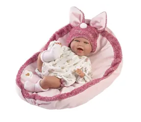 Llorens 74134 NEW BORN - realistická panenka miminko se zvuky a měkkým látkovým tělem - 42 cm / od 3 let