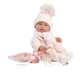 Llorens 84338 NEW BORN HOLČIČKA - realistická panenka miminko s celovinylovým tělem - 43 cm / od 3 let