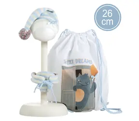 Llorens M26-313 obleček pro panenku miminko NEW BORN velikosti 26 cm s doplňky / od 3 let