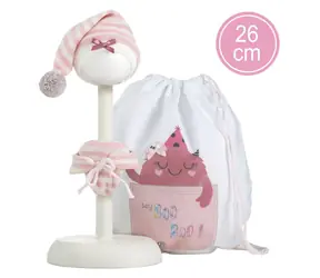 Llorens M26-314 obleček pro panenku miminko NEW BORN velikosti 26 cm s doplňky / od 3 let