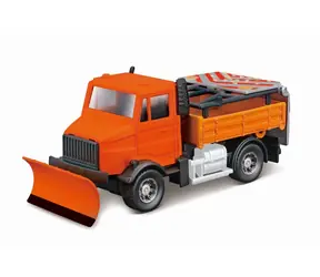 Bburago servisní vozidlo Road Security with Snow Plough and Signal Board / měřítko 1:43