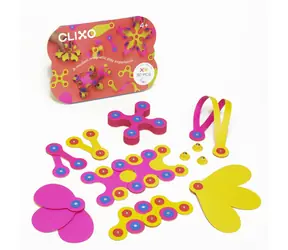 Clixo Crew Pink & Yellow Magnetická stavebnice / 30ks / od 4 let