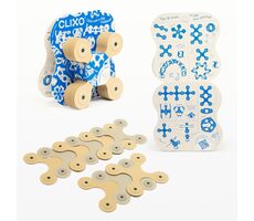 Clixo Designer Beige & Grey Magnetická stavebnice / 9ks / od 4 let