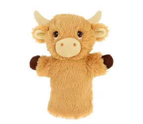 Keel Toys Keeleco Kráva vysokohorská eko plyšový maňásek na ruku / 27 cm / 0+