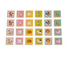 Lucy & Leo Zvířátka dřevěné dětské pexeso / 24 kartiček / Délka hry: 10-15 minut / Počet hráčů: 2 a více / od 3 let
