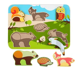 Lucy & Leo Lesní zvířátka dřevěné vkládací puzzle / 7 dílů / od 3 let