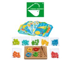 Lucy & Leo Mozaika s pinzetou a vyšívání / dřevěný herní set s předlohami / od 3 let