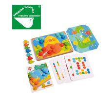 Lucy & Leo Mozaika a vyšívání herní set s předlohami a silikonovými kolíčky / od 3 let