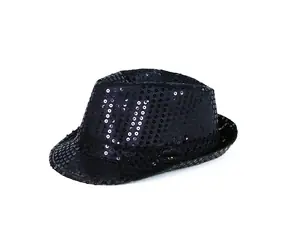 Rappa Klobouk disco černý s LED světlem pro dospělé