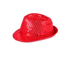 Rappa Klobouk disco červený s LED světlem pro dospělé