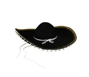 Rappa Klobouk mexické sombréro černé pro dospělé