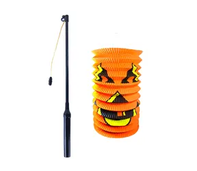 Rappa Lampión Halloween dýně 15 cm se svítící hůlkou 40 cm