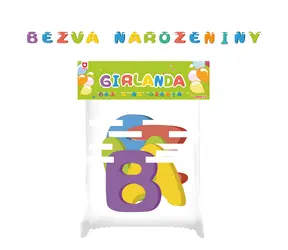 Rappa Girlanda papírová BEZVA NAROZENINY
