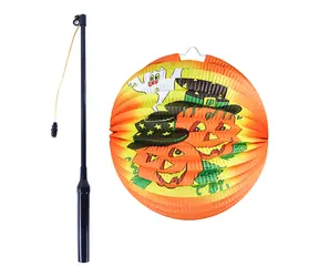 Rappa Lampión Halloween veselá dýně 25 cm se svítící hůlkou 40 cm