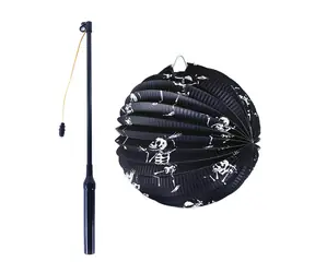Rappa Lampión Halloween kostra 25 cm se svítící hůlkou 50 cm