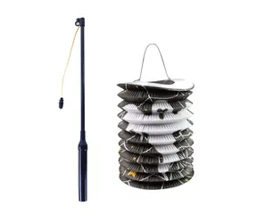 Rappa Lampión Halloween černý 15 cm se svítící hůlkou 40 cm