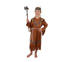 Rappa Dětský kostým indiánka s čelenkou a peřím (M)