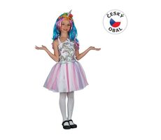 MaDe 00992 - Šaty na karneval - jednorožec, 120- 130 cm