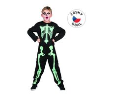 MaDe 09239 - Šaty na karneval -kostra svítící ve tmě, 130 - 140  cm