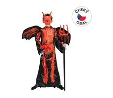 MaDe 15916 - Šaty na karneval - čert kostra, 120 - 130 cm