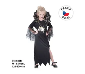 MaDe 75068 - Kostým na karneval Černá vdova, 120-130cm