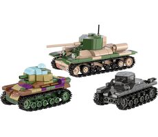 COBI 2740 3 tanky:Panzer I,Valentine IX, Renault R,Tank Museum,Les Blindes in Saumur,DPM / 620 kostek / 1:35 / od 8 let