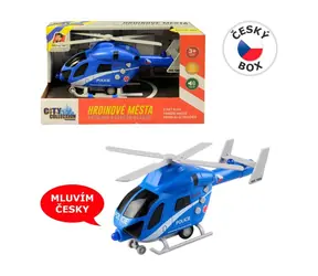 MaDe 07633 Vrtulník policejní na setrvačník, na baterie se světlem a zvukem / 20 cm / od 3 let