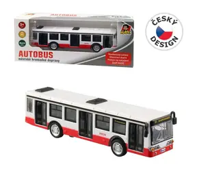 MaDe 10646 Autobus kovový na zpětný chod / 16cm / od 3 let