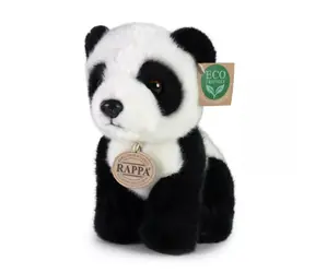 RAPPA Plyšová panda sedící 18 cm / ECO-FRIENDLY / od 0 let