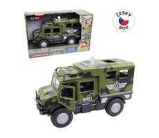 MaDe Vojenské auto na baterie, světlo a zvuk, setrvačník / 25 cm / od 3 let