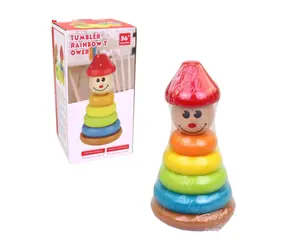 MaDe 20260 Dřevěná věž panáček / 17 cm / od 3 let