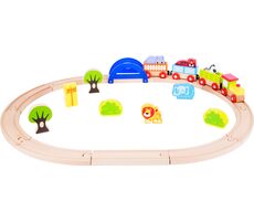 small foot Dřevěná vláčkodráha Moje zoo / od 3 let