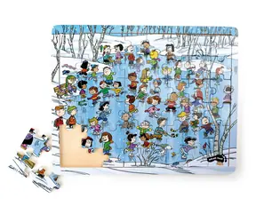 small foot Dřevěné puzzle Snoopy v zimě / 48 dílků / od 2 let