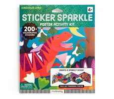 Mudpuppy Sada třpytivých samolepek se scénou Svět dinosaurů