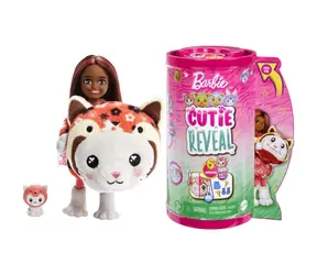 Mattel Barbie cutie reveal chelsea v kostýmu - kotě v červeném kostýmu pandy / od 3 let
