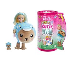 Mattel Barbie cutie reveal chelsea v kostýmu - medvídek v modrém kostýmu delfína / od 3 let