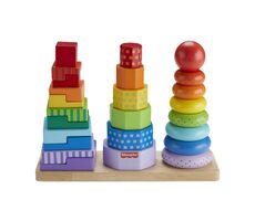 Mattel Fisher Price dřevěná věž tvary / od 18 měsíců