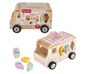 Mattel Fisher Price dřevěná vkládačka zmrzlinářské auto / od 18 měsíců