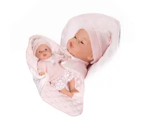 Antonio Juan 14365 BIMBA - mrkací panenka miminko se zvuky a měkkým látkovým tělem - 37 cm