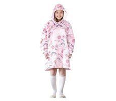 Cozy Noxxiez CH341 Sladkosti potisk - hřejivá televizní mikinová deka s kapucí pro děti 7 - 12 let