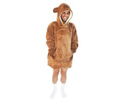 Cozy Noxxiez CH364 Kapybara - hřejivá televizní mikinová deka s kapucí pro teenagery a dospělé
