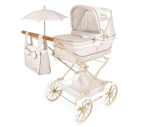 DeCuevas 82078 Skládací kočárek pro panenky REBORN se slunečníkem a doplňky Verona 2024 - 90 cm