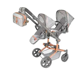 DeCuevas 90877 Skládací kočárek pro dvojčata panenky s batůžkem CITY X - 91 cm